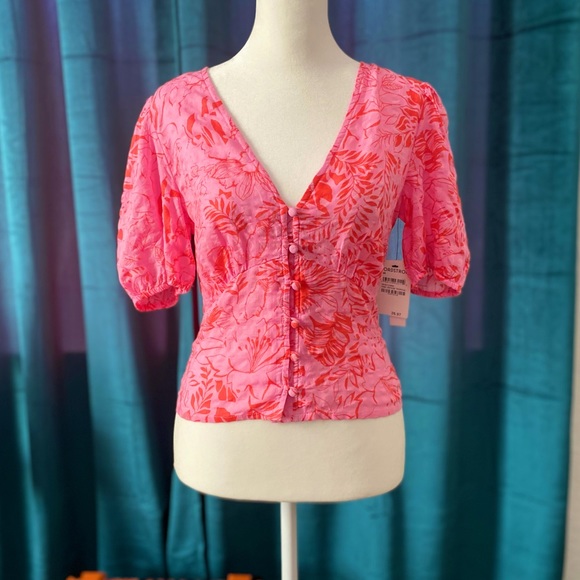 Nordstrom Floral Pink Crop - Picture 2 of 3